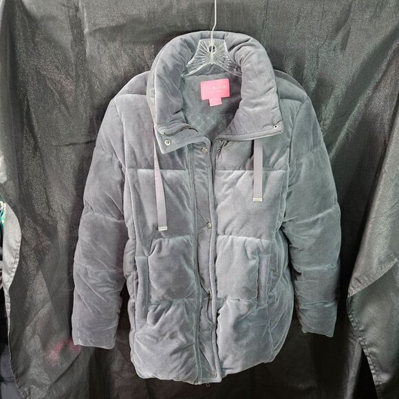 ISAAC MIZRACHI LIVE Velvet Puffer Jacket Size Large - Picture 2 of 5